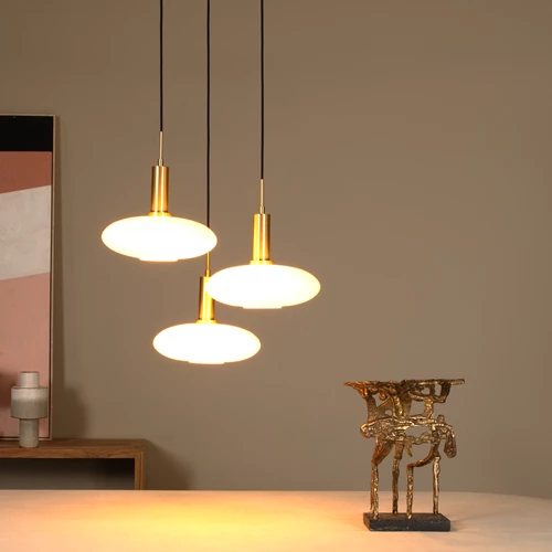 Lucide SINGALA - Pendant light - Ø 55 cm - 3xE27 - Matt Gold / Brass - atmosphere 1